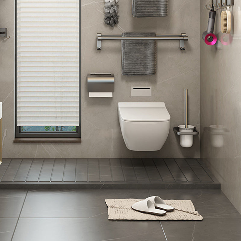 Contemporary Bathroom Accessory Set Grey Aluminium Bathroom Accessory Set