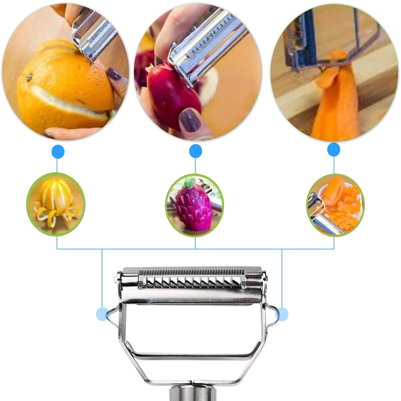 Skanto | Ultra-Sharp Stainless Steel Multi-Function Vegetable Peeler & Julienne Cutter