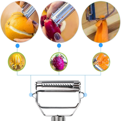 Skanto | Ultra-Sharp Stainless Steel Multi-Function Vegetable Peeler & Julienne Cutter