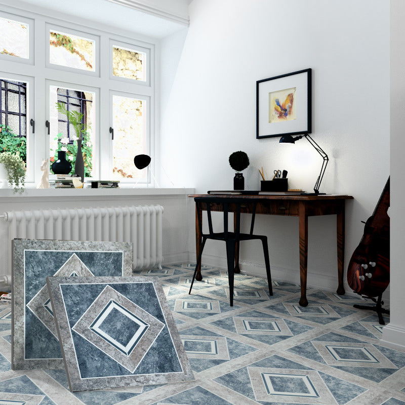 Peel-and-Stick PVC Floor Tiles with Diamond Look, 30.5 × 30.5 cm