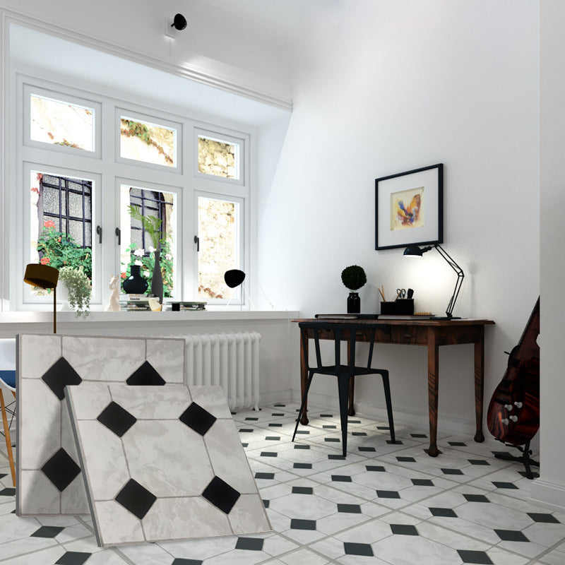 Peel-and-Stick PVC Floor Tiles with Diamond Look, 30.5 × 30.5 cm