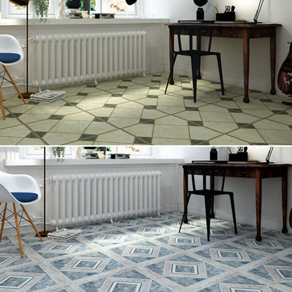 Peel-and-Stick PVC Floor Tiles with Diamond Look, 30.5 × 30.5 cm