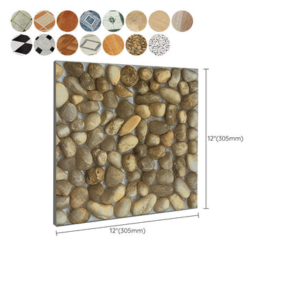 Peel-and-Stick PVC Floor Tiles with Diamond Look, 30.5 × 30.5 cm