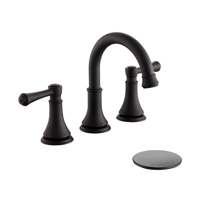 BowLift | Modern Sink Faucet Widespread Faucet with 2 Handles and 3 Holes