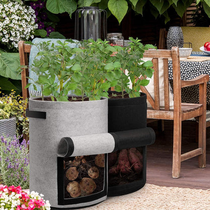 BowLift | 5/7/10/15 Gallon Potato Planting Growing Thickened Nonwoven Plant Fabric Pot Nursery Bags for Home Gardening