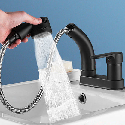 BowLift | Modern Style Sink Faucet Copper Handle Low Arc Pull-Out Sink Faucet