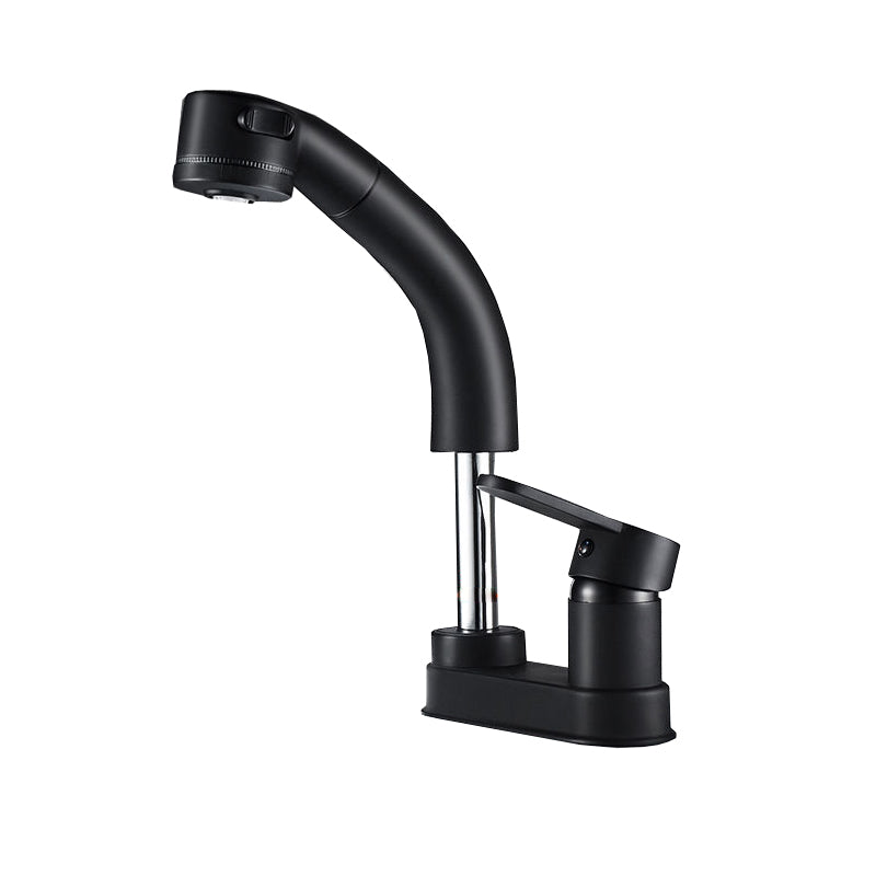 BowLift | Modern Style Sink Faucet Copper Handle Low Arc Pull-Out Sink Faucet