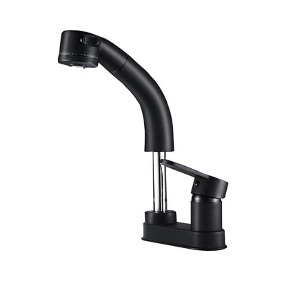 BowLift | Modern Style Sink Faucet Copper Handle Low Arc Pull-Out Sink Faucet