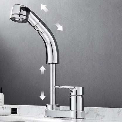 BowLift | Modern Style Sink Faucet Copper Handle Low Arc Pull-Out Sink Faucet