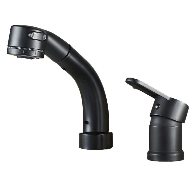 BowLift | Modern Style Sink Faucet Copper Handle Low Arc Pull-Out Sink Faucet