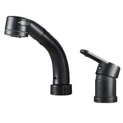 BowLift | Modern Style Sink Faucet Copper Handle Low Arc Pull-Out Sink Faucet