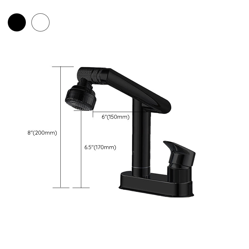 BowLift | Modern Style Sink Faucet Copper Handle Low Arc Pull-Out Sink Faucet