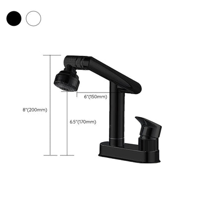 BowLift | Modern Style Sink Faucet Copper Handle Low Arc Pull-Out Sink Faucet