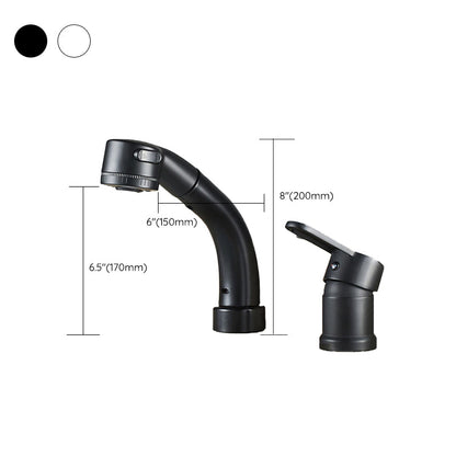 BowLift | Modern Style Sink Faucet Copper Handle Low Arc Pull-Out Sink Faucet
