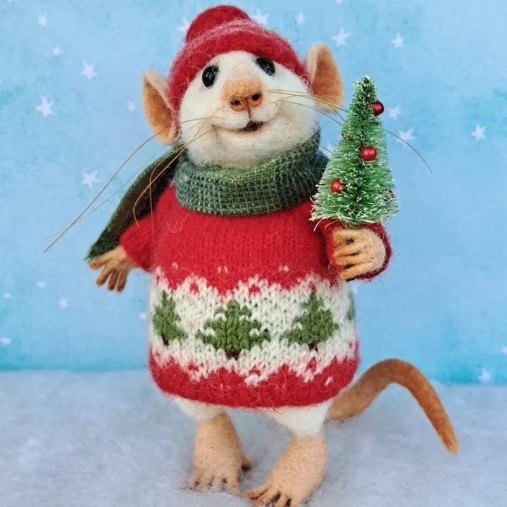 Skanto | Handmade Felt Mouse Decoration | Sustainable and Cozy | 7,6 cm
