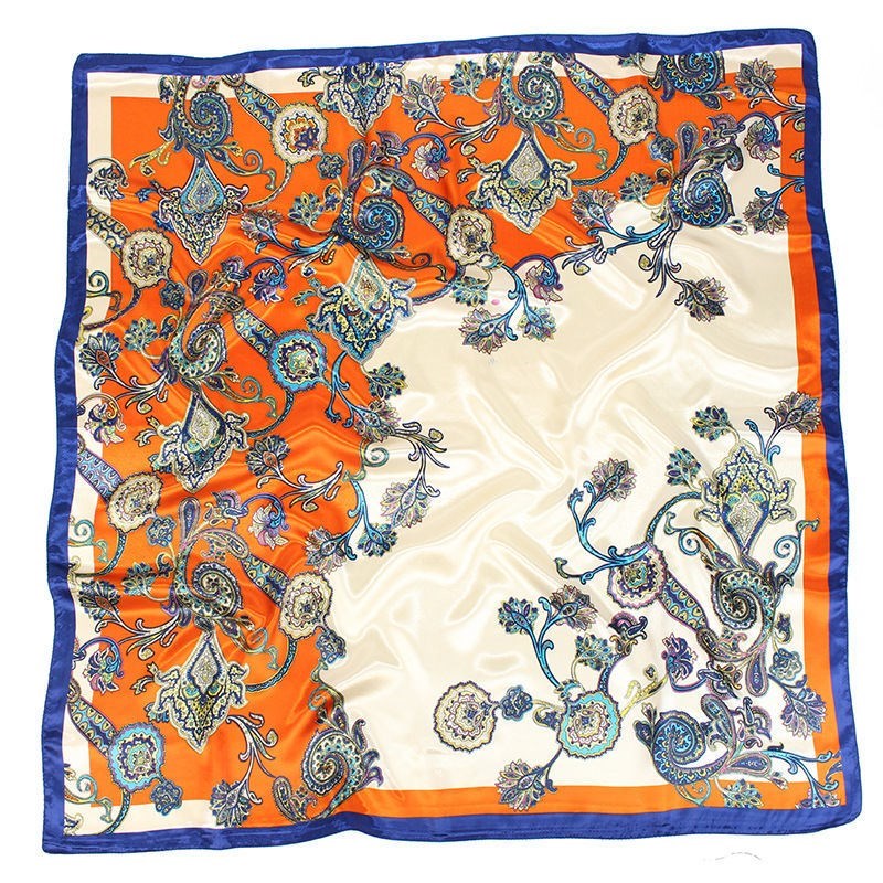 Skanto Skanto | Large Square Scarf Simulated Silk Scarf Versatile Scarf Scarf