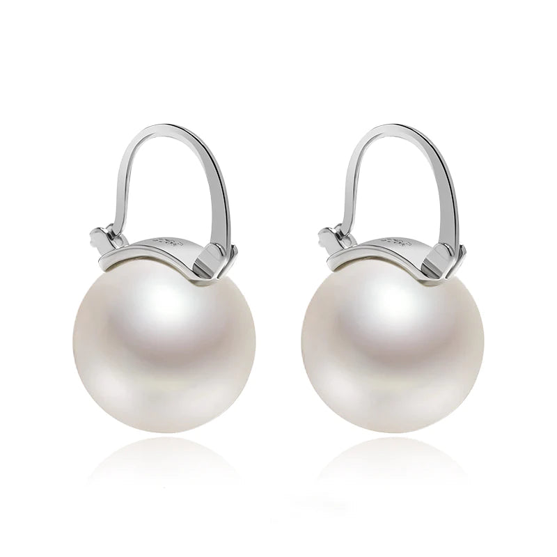 Skanto | Black Pearl Earrings Available in White Champagne Grey Gold and Black Pearl Dangle Earrings