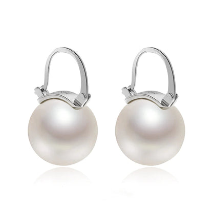 Skanto | Black Pearl Earrings Available in White Champagne Grey Gold and Black Pearl Dangle Earrings