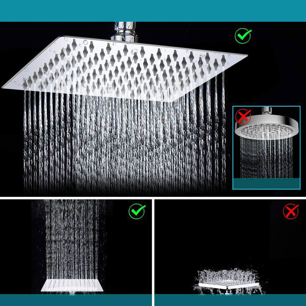 BowLift | Standard Double Shower Set Round Metal Adjustable Spray Pattern Shower Head in Silver