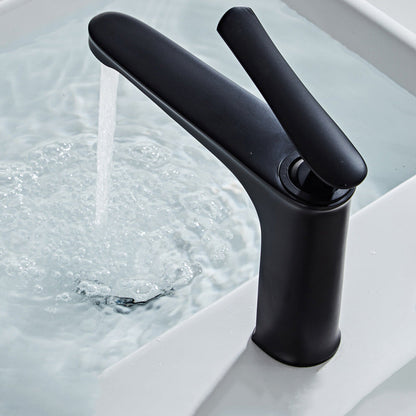 BowLift | Luxury 1 Handle Sink Bathroom Faucet Round Brass Sink Faucet with Water Hose