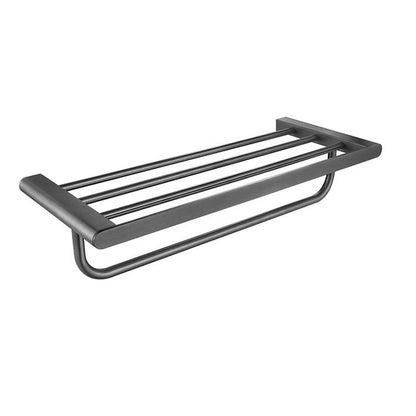 BowLift | 5-piece modern bathroom accessory set made of stainless steel with towel rail/robe hooks/toilet paper holder