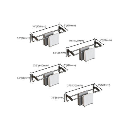 BowLift | Contemporary Bathroom Accessory Set Matte Black Bathroom Set with Bathrobe Hooks/Towel Bar