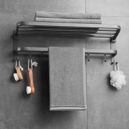 BowLift | Modern Bathroom Hardware Set in Stainless Steel Matte Gray Bathrobe Hook/Towel Bar