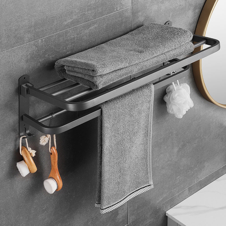 BowLift | Modern Bathroom Hardware Set in Stainless Steel Matte Gray Bathrobe Hook/Towel Bar