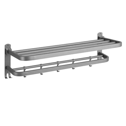 BowLift | Modern Bathroom Hardware Set in Stainless Steel Matte Gray Bathrobe Hook/Towel Bar
