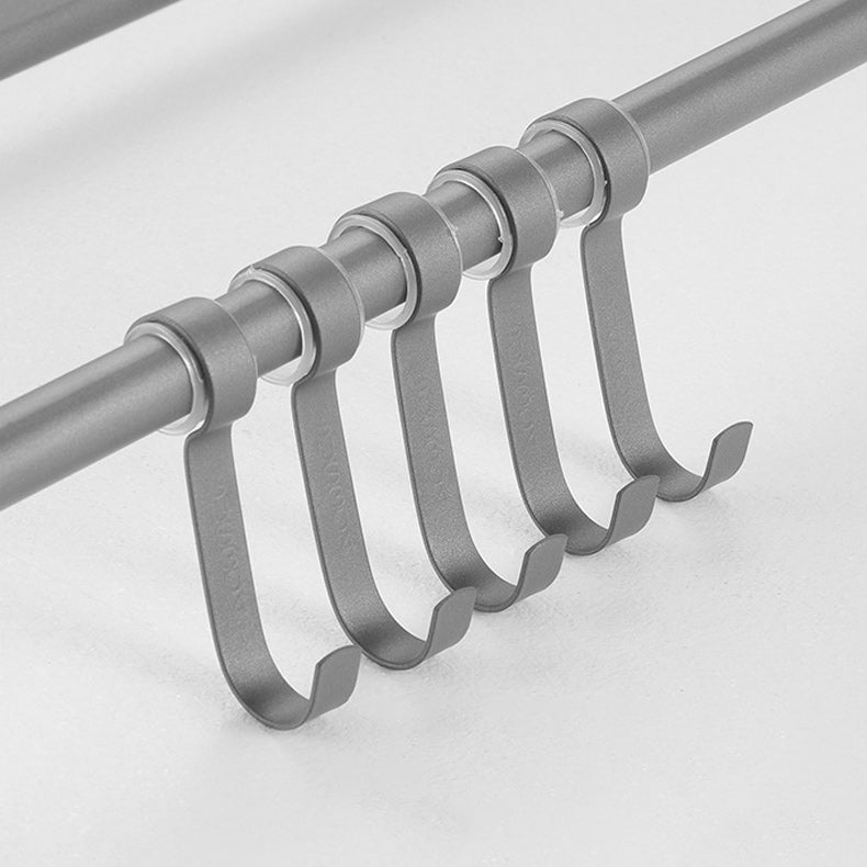 BowLift | Modern Bathroom Hardware Set in Stainless Steel Matte Gray Bathrobe Hook/Towel Bar