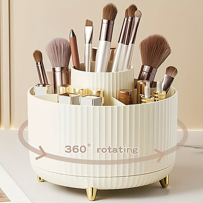 Skanto | GlamSpin – 360° Rotation Makeup & Desk Organizer with 5 Compartments