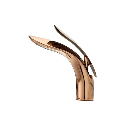 BowLift | Brass 1-Hole Basin Faucet Lever Handle Sink Faucet Round Modern Faucet for Bathroom