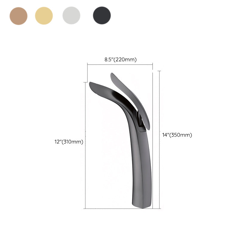 BowLift | Brass 1-Hole Basin Faucet Lever Handle Sink Faucet Round Modern Faucet for Bathroom