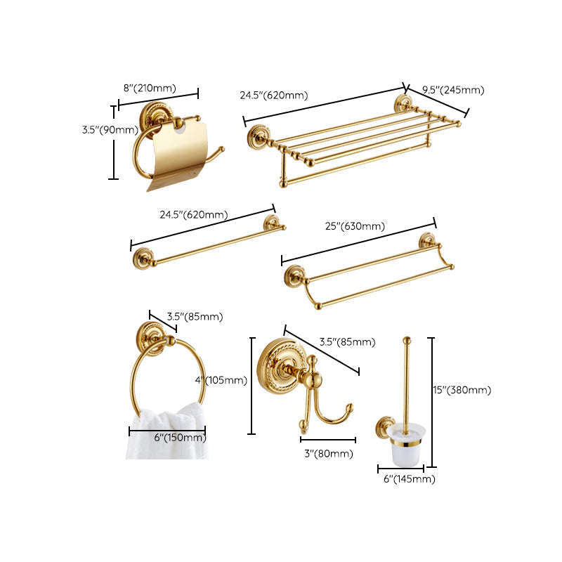 BowLift | Traditional Golden Bathroom Accessories Set Copper Bathroom Set