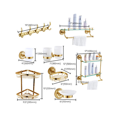 BowLift | Traditional Golden Bathroom Accessories Set Copper Bathroom Set