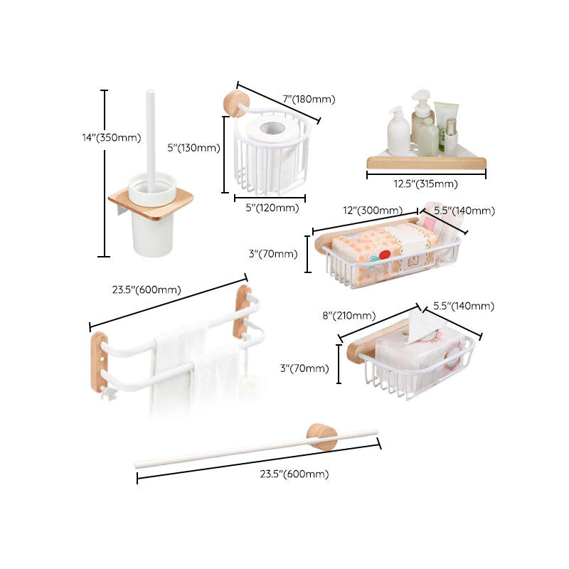 BowLift | White Bathroom Set Solid Wood & Aluminium Bathroom Accessories individually or as a set
