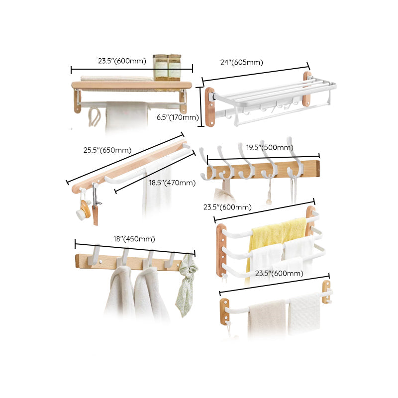 BowLift | White Bathroom Set Solid Wood & Aluminium Bathroom Accessories individually or as a set