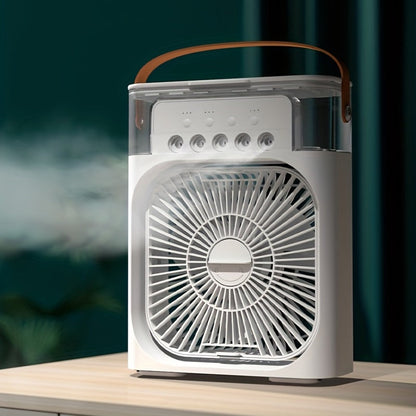 1pc Portable Air Conditioner, Portable Household Air Cooler, Hydro Cooling Fan, Portable Office Air Cooler, 3-Speed Air Cooling Fan Humidifier, 5 Humidifying Spray Nozzles for Household Appliances | Brehn