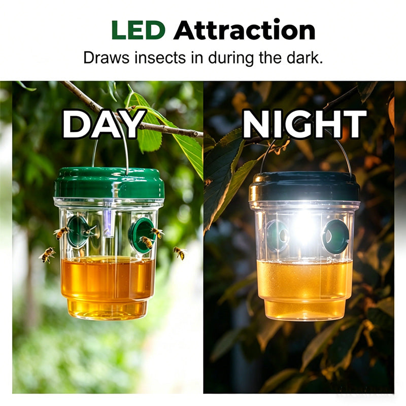 Solar-powered wasp trap with LED attraction | Karnz