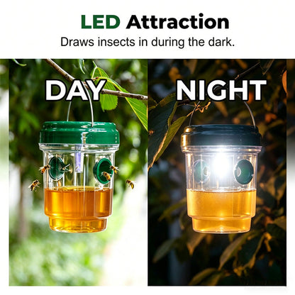 Solar-powered wasp trap with LED attraction | Karnz