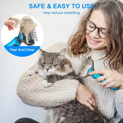 Double-Sided Pet Grooming Brush - End Pet Hair Chaos & Enjoy Quiet, Cozy Cuddle Sessions | Skanto