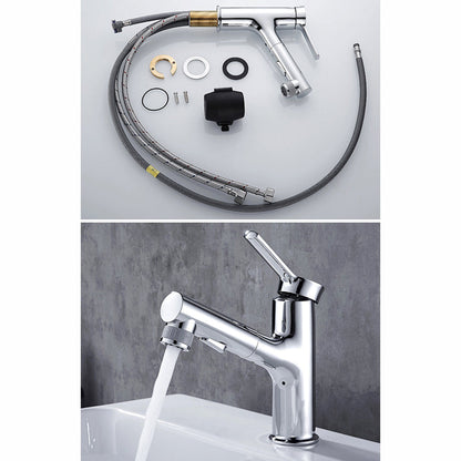 Modern sink faucet with pull-out spout and lever handle