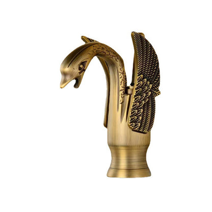 Solid brass bathroom basin faucet, hot and cold single lever