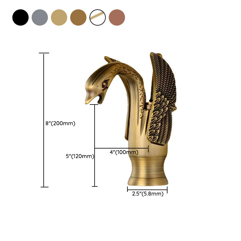 Solid brass bathroom basin faucet, hot and cold single lever