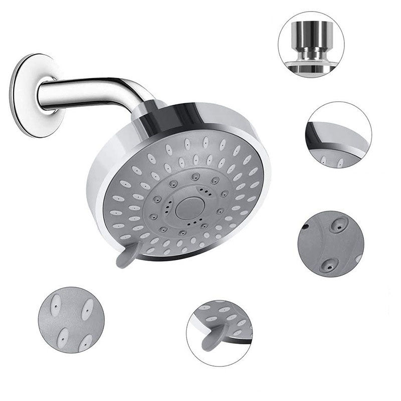 Skanto | Modern Self-Cleaning Round Silver Shower Head