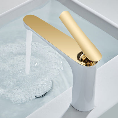 BowLift | 1 Handle Solid Copper Bathroom Sink Faucet Nordic Modern Vanity Faucet with Drain