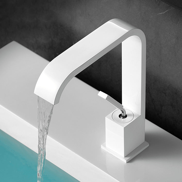 Modern Metal Waterfall Spout Widespread Basin Faucet