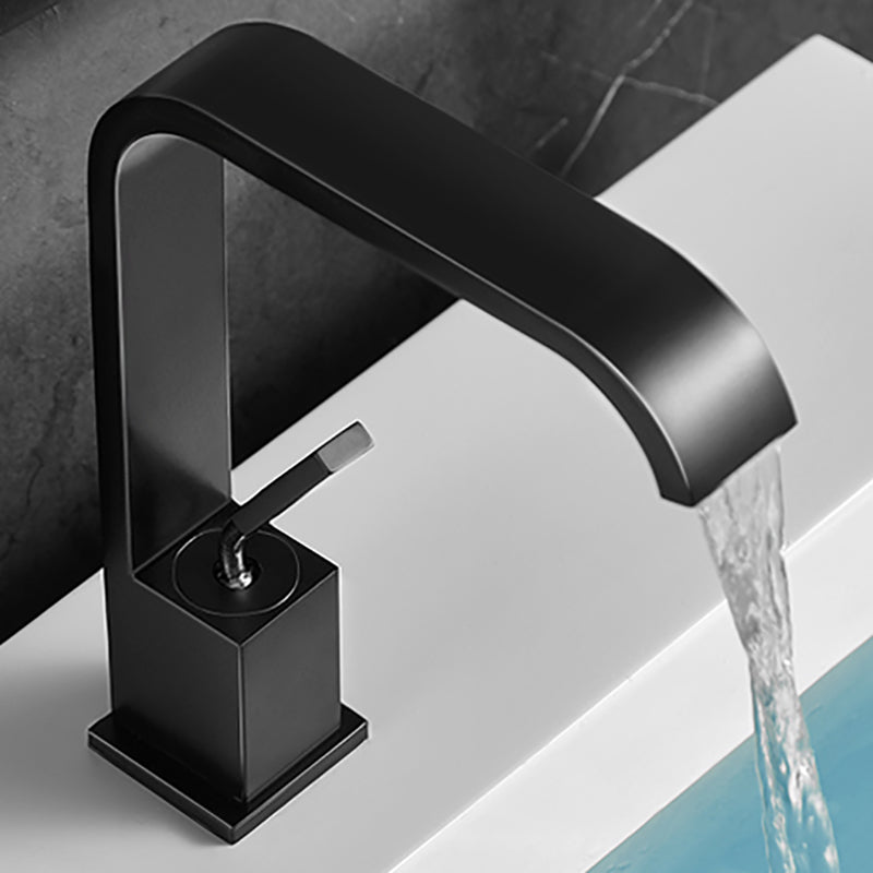 Modern Metal Waterfall Spout Widespread Basin Faucet