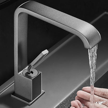 Modern Metal Waterfall Spout Widespread Basin Faucet