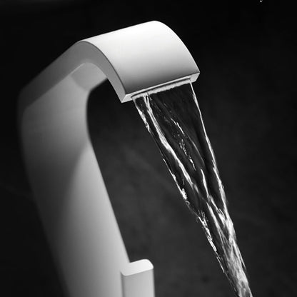 Modern Metal Waterfall Spout Widespread Basin Faucet